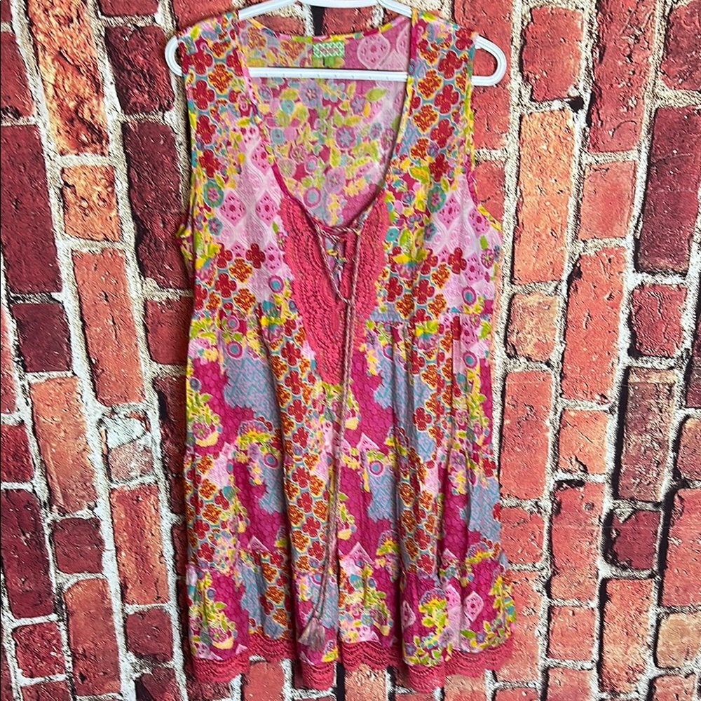 Kalypso Large Floral Patchwork Cotton Hawaiian dress